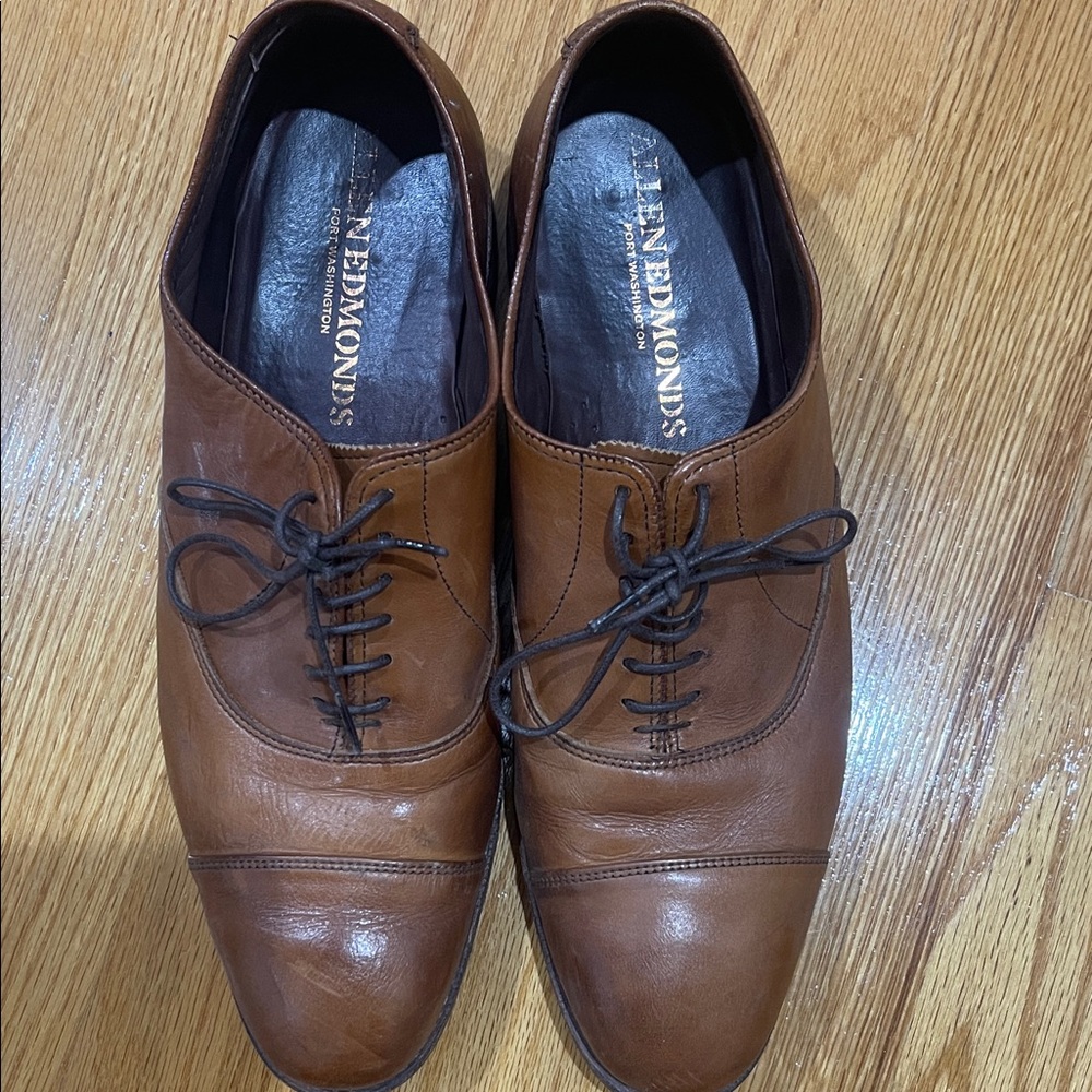 Allen Edmonds Men's Tan Leather Derby Shoes